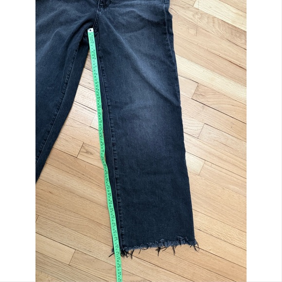 PAIGE Anessa High Rise Wide Leg Jeans in Viper Black Distressed $259 size 27 - Picture 10 of 11